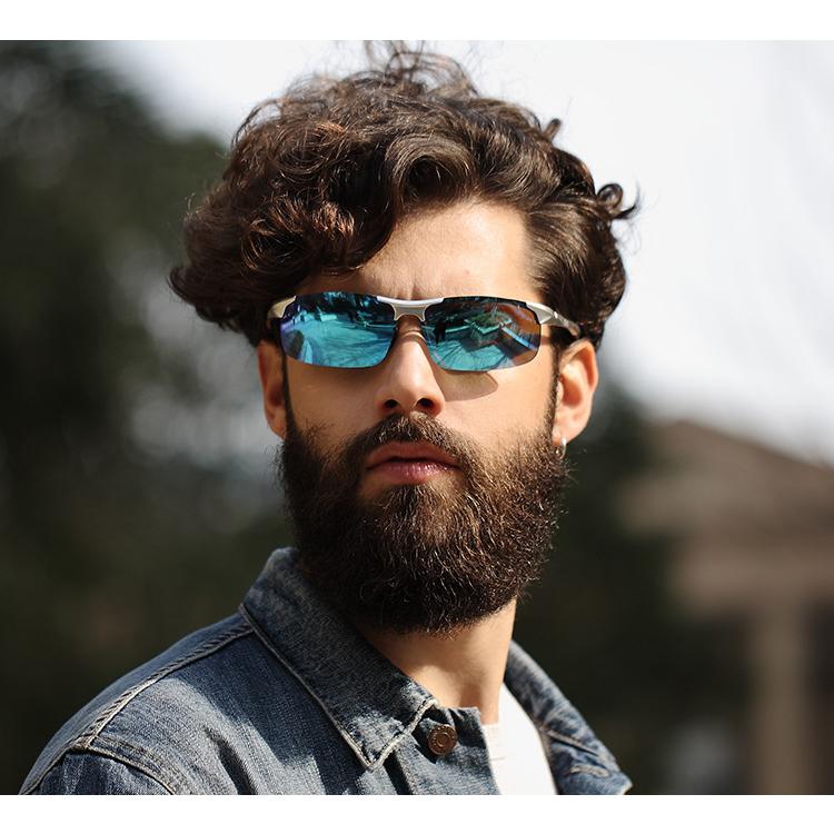 Discolored sunglasses moving aluminum-magnesium alloy frame polarized sunglasses cycling glasses sunglasses MF8177
